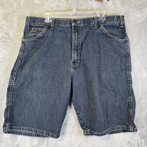 Dickies Jean Denim Carpenter Shorts Mens 38 Dark Wash Blue Pockets
